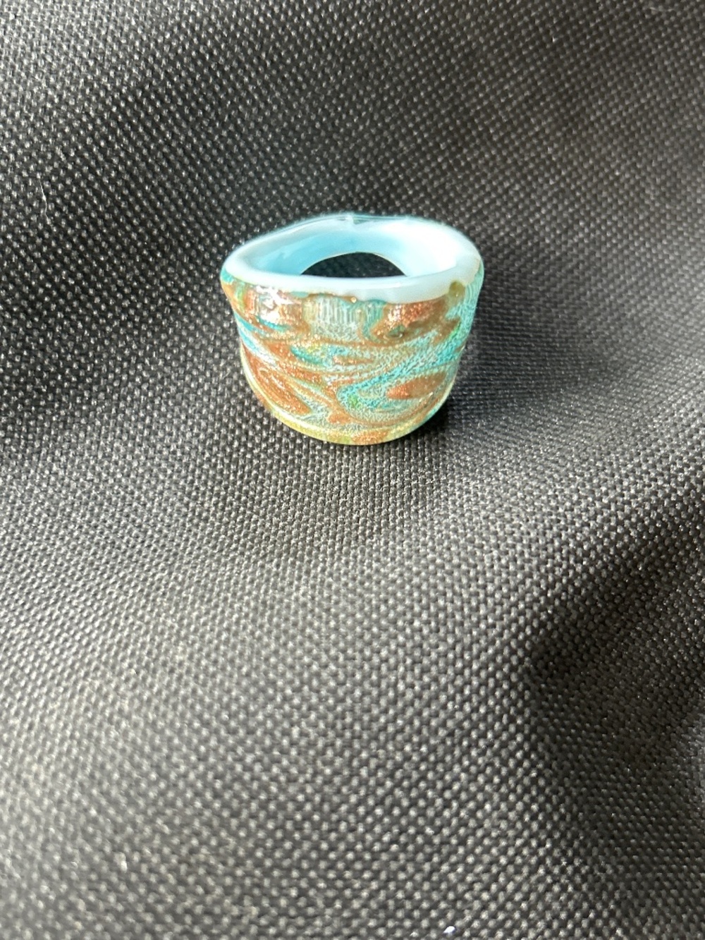 Murano glass swirl ring